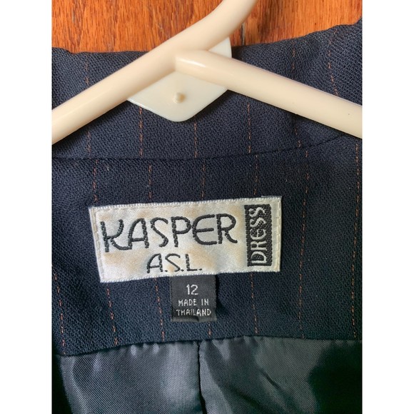 Kasper ASL Dress Strip Navy Blue Size 12 - Picture 3 of 3